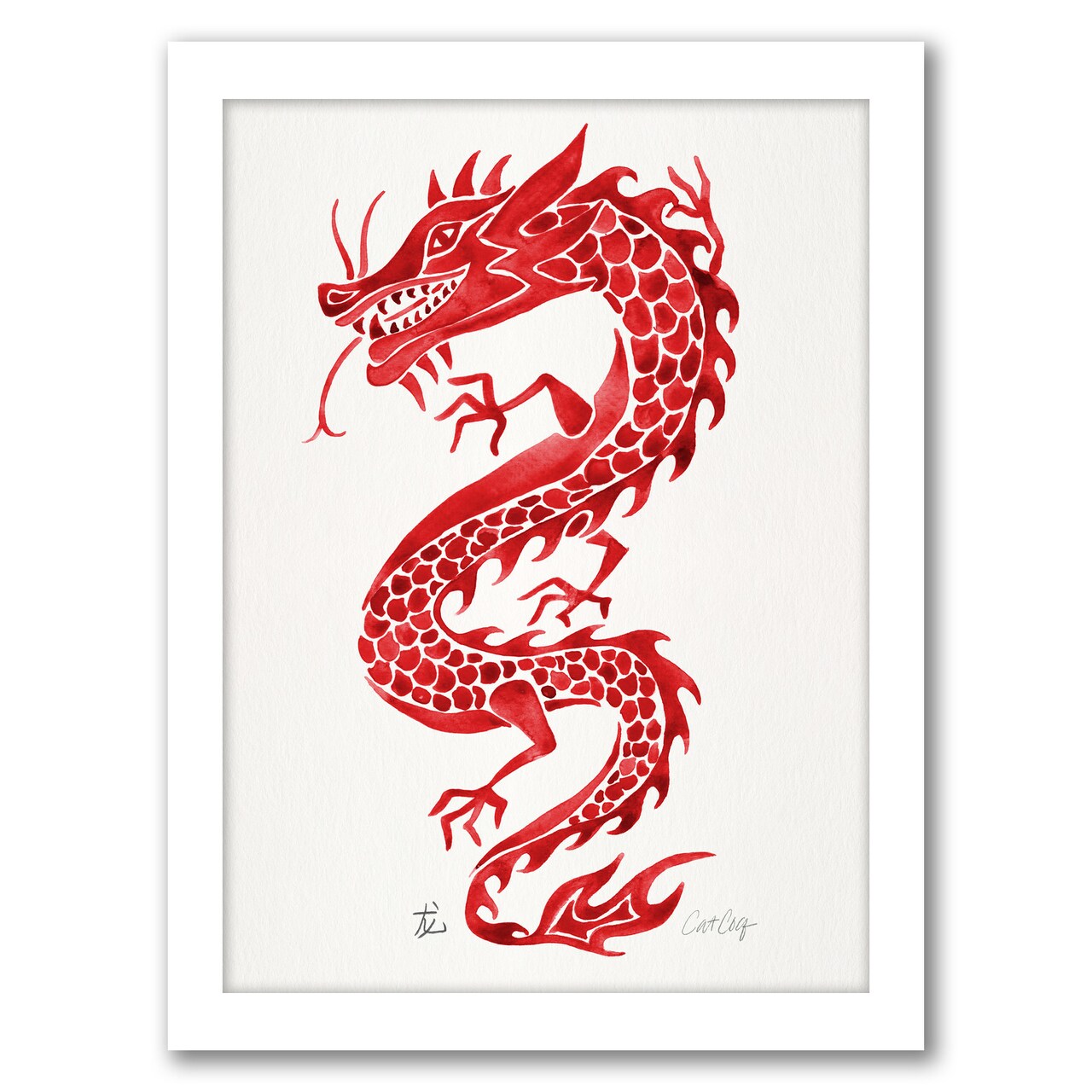 Chinese Dragon Red by Cat Coquillette Frame  - Americanflat